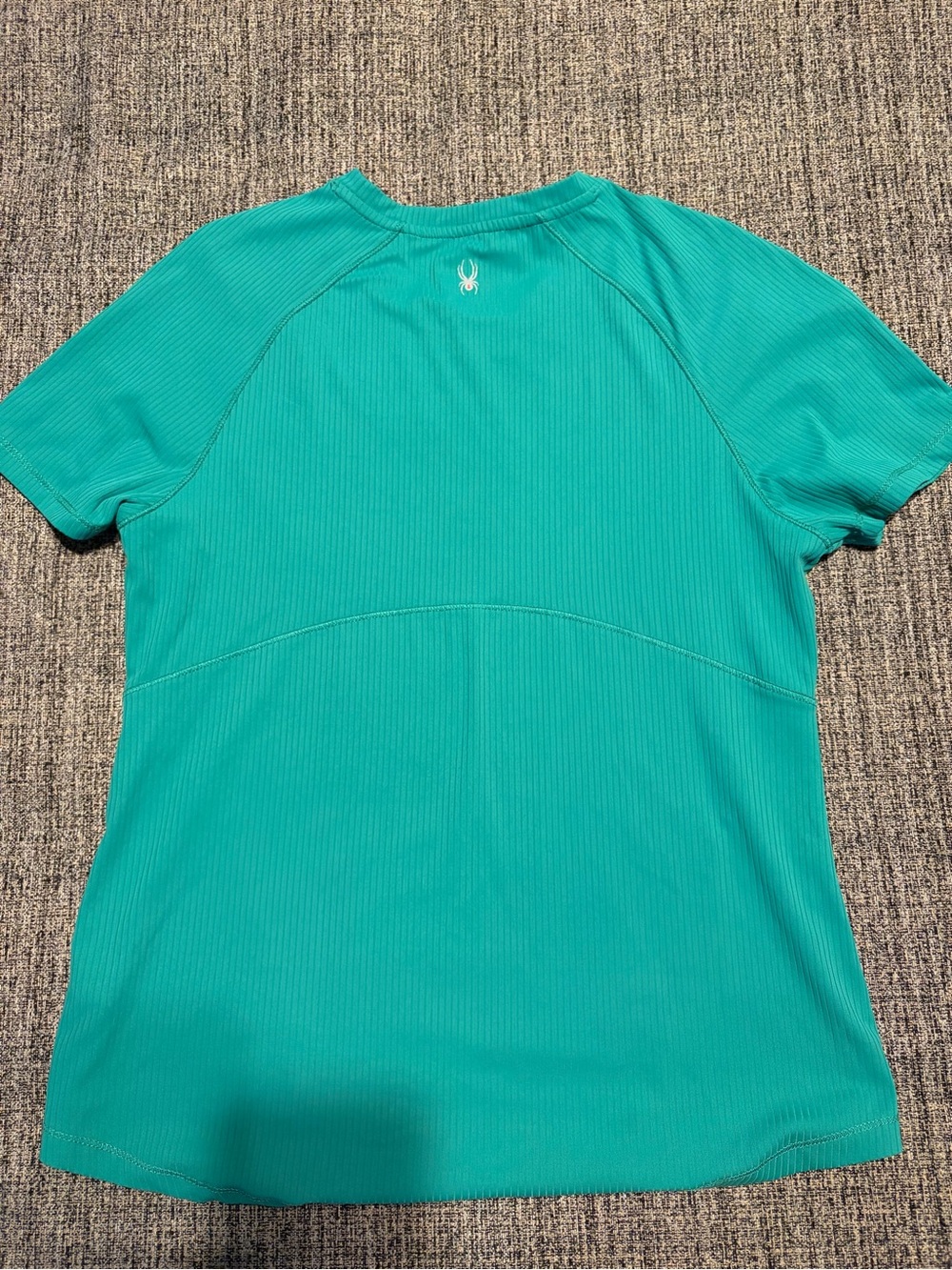 Green Ribbed Short-Sleeve Performance Top - Picture 3 of 5
